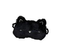 Lurrose Antifaz de Viaje de Felpa Negro para Dormir que Bloquea la Luz Diseño Creativo y Adorable Adecuado para Hotel y Viajes Relajantes