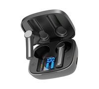 Lurrose Auriculares Inalámbricos Deportivos TWS 5.0 con Estuche de Carga Intraaurales Inteligentes Control Táctil Pantalla LED para y Uso Color Negro
