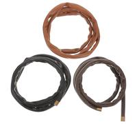 Lurrose Bandas Cabello Trenzadas 3 Piezas para Mujer y Niñas, Diademas de Cuero Sintético Negro, Café Claro y Café Oscuro, Accesorios para Peinados y Uso Diario en Fiestas y Eventos