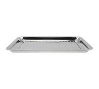 Lurrose Bandeja para Asar de Acero Inoxidable 40x30x2 Cm, Escurridor Perforado Rectangular Multifuncional para Barbacoa y Cocina, Sartén para Parrilla al Aire Libre y Buffet