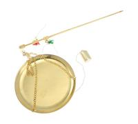 Lurrose Báscula Pequeña de Medicina China Plato Redondo de Cobre, Escala de Gramos 500 G para Cocina y Hogar, Herramienta de Medición Precisa para Pesar Alimentos y Hierbas Medicinales