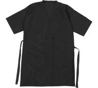 Lurrose Bata De Peluquería Para Clientes Kimono Peluquería Negro Capa De Corte De Pelo Cinturón Ajustable Talla Única Ligera Transpirable Lavable a Máquina Secado Rápido