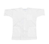 Lurrose Bata de Salón Delantal de Peluquero de Manga Corta con Cremallera Capa Impermeable Ropa de Barberos para El Salón de Casa (Blanco)