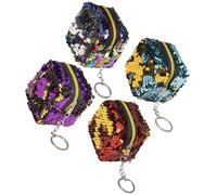 Lurrose Billetera de Lentejuelas Cremallera para Mujer, Bolso Corto Pequeño Almacenamiento de Llaves, Diseño Portátil Uso Business y Casual Color Color Aleatorio
