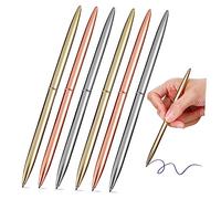 Lurrose Bolígrafo De Metal Para Escribir Bolígrafos De Tinta Azul Bolígrafos De Gel Azul 6 Uds