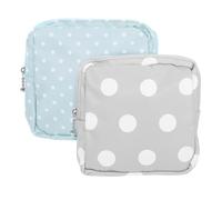 Lurrose Bolsa Sanitaria 2 Piezas para Compresas Menstruales de Oxford Ligera y Portátil Diseño de Puntos para Adolescentes y Mujeres en Periodo Menstrual