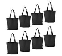 Lurrose Bolsas de Lona para Sublimación 8 Pcs 40x35 Cm Negras Reutilizables para Transferencia de Calor, Bolso Grande de Supermercado y Tote Bag para Pintura y Compras