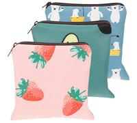 Lurrose Bolso de botón para el período 3 piezas, bolsa impermeable de poliéster con diseño compacto, uso diario para estudiantes y mujeres