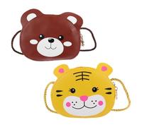 Lurrose Bolso de Dibujos Animados para Niñas, Monedero Ligero de PU Gran Capacidad Interna, Diseño Sencillo y Moderno para Uso Diario y Compras, Pack de 2 Piezas