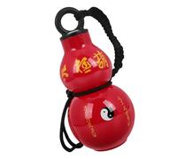 Lurrose Botella de Agua Deportiva con Forma de Calabaza Roja Gran Capacidad Portátil con Correa Estilo Retro Chino para Gimnasio y Uso Diario Reutilizable