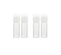 Lurrose Botella de Peluquería Aplicar Tratamientos del Cuero Cabelludo y Tintes de Cabello 4 Piezas Aplicador de Cabello 120ml, Plástico, Color Blanco Limpieza en Seco para Champú