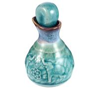 Lurrose Botella de Perfume de Cerámica Azul Gotero Botella Rellenable para Aceites Esenciales y Aromaterapia Frasco Compacto para Decoración y Uso Hogar