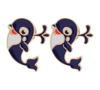 Lurrose Broche Animal de Aleación de Zinc 2 Piezas, Diseño Kawaii de Ballena Pequeña, Pinza para Bufanda y Suéter, Accesorio Estético para Ropa y Bolsos, Adecuado para Fiestas y Uso