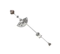Lurrose Broche de Abanico Chino Vintage con Borla Colgante, Clip Práctico para Ropa, Accesorio de Joyería Tradicional, Estilo Retro, Complemento Adecuado para Mujer, Uso en Eventos
