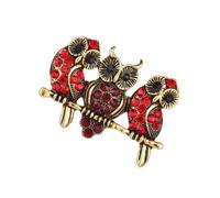 Lurrose Broche de Búho con Rhinestone y Aleación, Broche Elegante para Pecho, Joyería Chic para Mujeres, Adorno en Bolsas