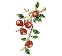 Lurrose Broche para Mujer de Cobre Elegante Diseño de Fruta Graciosa, Accesorio Adecuado para Cumpleaños y Eventos, Complemento de Moda Sofisticado y Bello