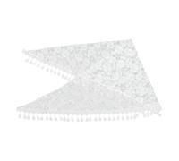 Lurrose Bufanda de Velo Triangular de Encaje Poliéster Blanco para Niña, Mantilla Diseño Floral y Flecos, Pañuelo Ligero para Uso Diario y Eventos Religiosos