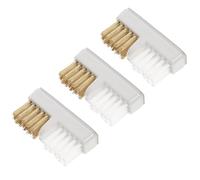 Lurrose Cabezal para Pulir Uñas 3 Piezas Cepillo de Alambre de Cobre y Cerdas Herramienta de Manicura Profesional para Limpieza Eficaz de Brocas y Taladros de Uñas Compacto y Ligero
