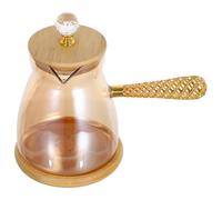 Lurrose Cafetera turca de vidrio: Cezve de vidrio - Calentador de leche pequeño Briki para estufa - Hervidor de agua Cafetera griega árabe con asa lateral - 750 ml