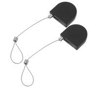 Lurrose Caja Antirrobo de Exhibición para Joyería con Cable Telescópico Retráctil de 90 Cm, Color Negro, Incluye 2 Cierres de Seguridad, Correa de Bloqueo para Control Remoto, Adecuado