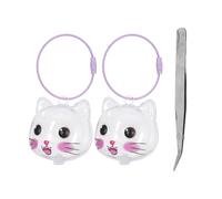 Lurrose Caja Conmemorativa Transparente para Guardar Pelo de Mascota 3 Piezas 2 Cápsulas Diseño Gato y 1 Pinza Llavero para Recuerdo de Pelo Almacenamiento Portátil para Perros y