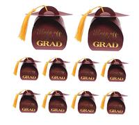 Lurrose Caja De 10 Uds. Caja De Bombones Gorro De Doctor Recepción Cajas Para Cajas De Sombreros De Graduacion Magnéticas Para Cinta De Coche Favores Embalaje Tapa Papel