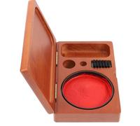 Lurrose Caja de Almacenamiento de Madera para Sellos Compartimentos y Diseño Portátil Adecuado para Manualidades y Organización de Tintas