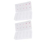 Lurrose Caja de Almacenamiento para Manicura 2 Unidades, Estuche Plástico 10 Compartimentos Medianos Transparente, Organizador Portátil para Uñas Postizas y Accesorios de Decoración