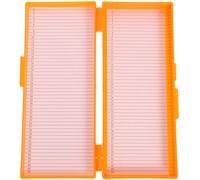 Lurrose Caja de Almacenamiento para Microscopio 50 Piezas Color Amarillo Ranuras para Organización y Almacenamiento Seguro en Instituciones Educativas o Centros de Trabajo