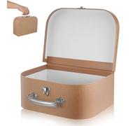 Lurrose Caja de Obsequio de Papel Kraft Asa, Maletín Pequeño Cuadrado para Joyas y Accesorios, Caja para Envolver Regalos de Boda, Embalaje Elegante y Portátil, Adecuado para Manualidades