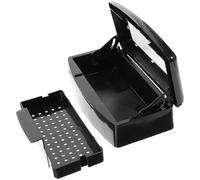 Lurrose Caja Organizadora para Herramientas de Manicura Bandeja Reutilizable y Tapa Protectora para Uso Profesional y DIY Nail Art 8.85x4.92x2.55in Negro Plástico