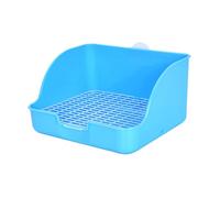 Lurrose Caja para Conejos y Cobayas de Resistente Bandeja Higiénica Desmontable para Jaulas de Animales Pequeños Entrenamiento para Hábitos de Orinal Color Azul