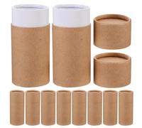 Lurrose Cajas Cilíndricas de Papel Kraft para Almacenamiento de Té y Aceites Esenciales, 10 Unidades de 100 Ml Tapa, Ideales para Aromaterapia y Embalaje Ecológico