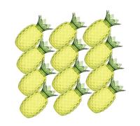 Lurrose Cajas de Dulces Pequeñas Forma de Piña, Plástico Reutilizable, Color Transparente, Pack de 12 Unidades, para Fiestas Tropicales, Bodas y Regalos de Evento