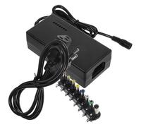 Lurrose Cargador Multifuncional 96W para Portátil Ajustable 12v-24v 10 Unidades Adaptador Compatible Cargador de Plástico y Metal Uso Casa y Oficina Color Negro