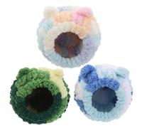 Lurrose Casa Nido Cálido para Pájaros Pequeños 3 Piezas Cama-Jaula de Felpa Suave para Invierno Nido Acogedor para Loros Cotorras y Periquitos Cama-Hamaca Desmontable para Jaula