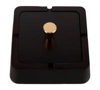 Lurrose Cenicero Resistente al Viento Tapa, Interior de Acero Inoxidable y Diseño de Madera, para Uso en Espacios Interiores y Exteriores como Oficina, Hogar y Patios, Accesorio