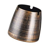 Lurrose Cenicero Retro de Metal Compacto y Resistente Cenicero Vintage Decorativo para Cigarrillos para Hogar Oficina y Bar Diseño Clásico Color Café