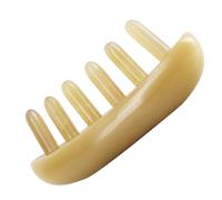 Lurrose Cepillo de Cuerno de Buey para Masaje del Cuero Cabelludo y Cabello, Peine Ancho 6 Dientes para Estimular y Limpiar, Adecuado para Hombres y Mujeres