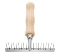 Lurrose Cepillo Deslanador Peine de Acero Inoxidable con Mango de Madera Ergonómico para Limpieza y Cuidado Versátil del Pelaje para Caballos y