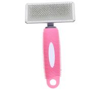 Lurrose Cepillo para Mascotas con Mango de Masajeador y Removedor de para Perros y Gatos Marco Grande de Acero Duradero Peine de Aseo Eficaz para Tipo de Pelaje