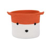 Lurrose Cesta de Almacenaje para Juguetes de Algodón Naranja Asas, Diseño Creativo de Zorrito, Versátil para Organización y Decoración del Hogar Infantil