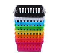 Lurrose Cesta de Almacenamiento Apilable de Plástico para Escritorio Organizador Multiusos Pequeño 8 Colores Bandeja para Material Escolar y Oficina