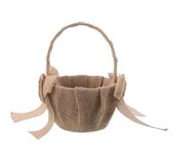 Lurrose Cesta de flores para boda: Cesta pequeña de pétalos de flores con asa - Textura de arpillera natural para niñas y decoraciones románticas para fiestas.