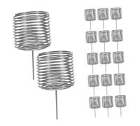 Lurrose Cesta para Fertilizante de Acero Inoxidable para Bonsáis y Orquídeas 20 Piezas Tamaño Pequeño Cilíndrico sin Tapa Contenedor para Abono de Plantas de Interior y Macetas