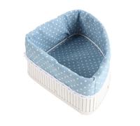 Lurrose Cesta Triangular de Bambú con Forro para Estante de Esquina, Estructura Resistente y Fácil de Transportar, Adecuado para Cocina o Mesa Auxiliar