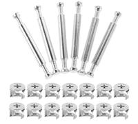 Lurrose Cierres de Leva para Cajones de Muebles con Tornillos de Doble Cabeza en Hierro Plata, Diseño Versátil y Fácil de Usar para Paneles de Armario y Baño, Pack de 10 Sets