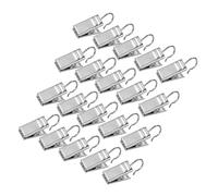Lurrose Clip de Cortina Metálico Plateado 9x18 Mm, 100 Piezas, Anillos de Hierro Resistentes al Óxido para Cortinas, Cierres Prácticos para Baño, Dormitorio y Sala de Estar