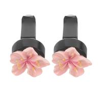 Lurrose Clips de Ventilación de Automóviles en Celebracion Verano Forma de Flor Diseño Clip-on Fácil Instalación, Plástico Rosa para Ambientador de Coche Adecuado para Interior de Coche