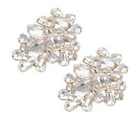 Lurrose Clips para Zapatos de Cristal Dorado para Mujer, Decoración Instantánea y Desmontable, Ideales para Aniversario y Compromiso, Diseño Brillante y Elegante
